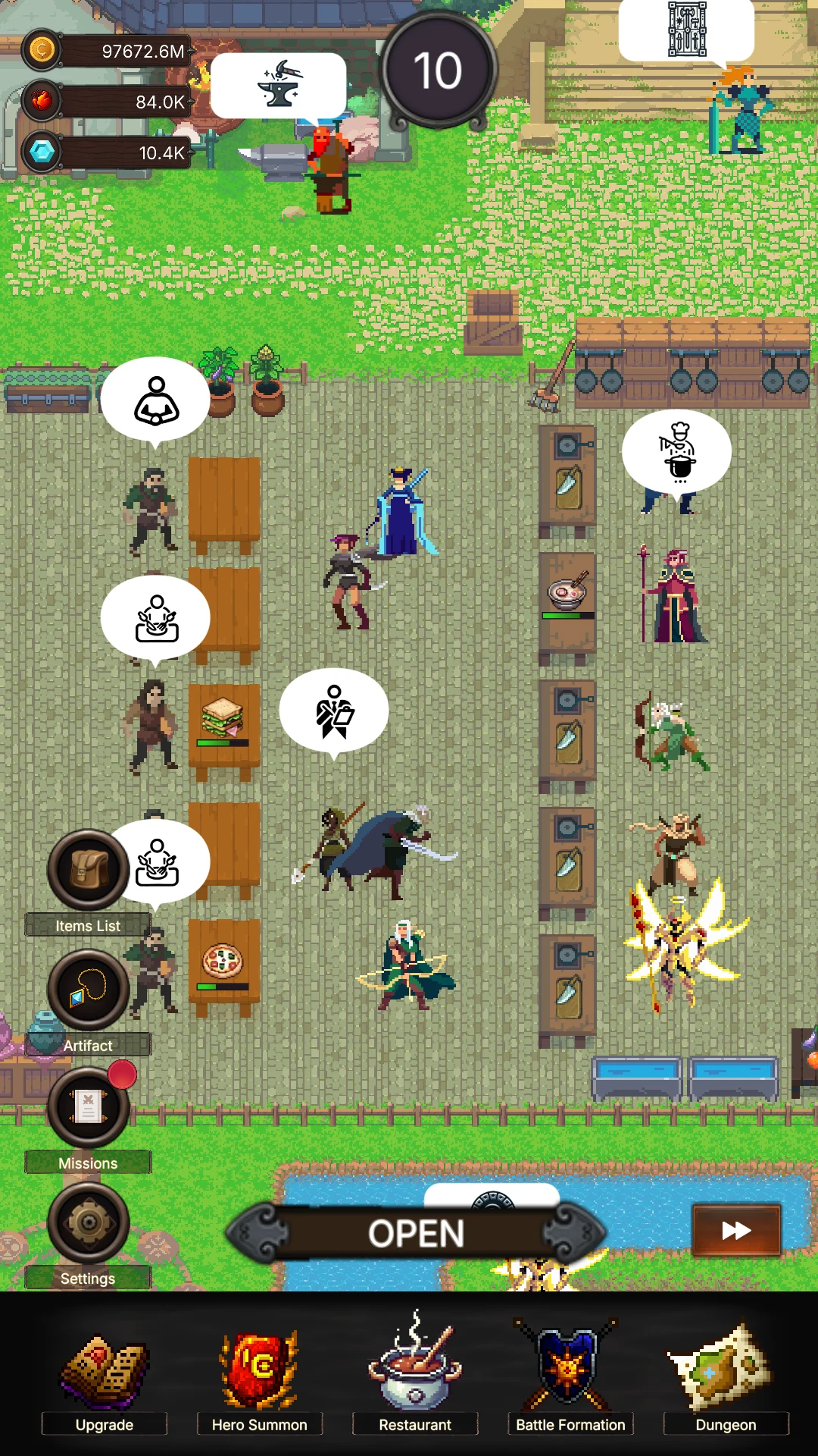 Wallside Restaurant: Idle RPG screenshot